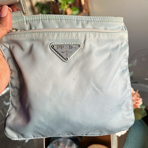 Authentic Prada Crossbody nylon bag light blue - Picture 3 of 5